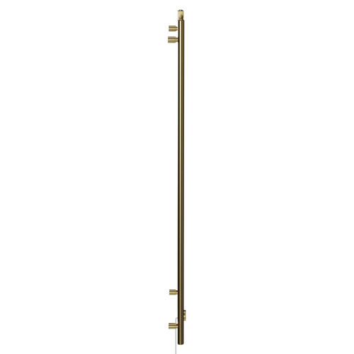Pizarro Colore Brushed Brass 1600mm x 500mm Straight Digital Thermostatic Electric Heated Towel Rail View from Side