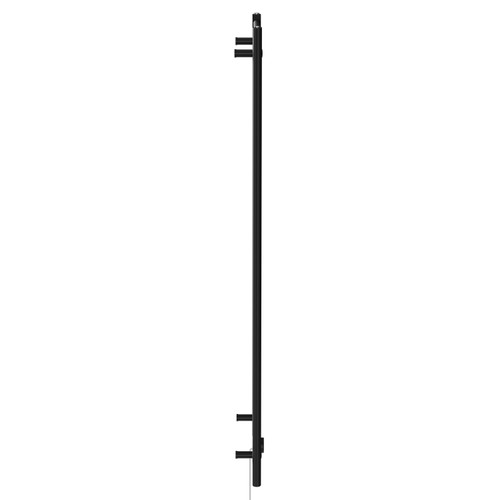 Pizarro Colore Matt Black 1600mm x 500mm Straight Digital Thermostatic Electric Heated Towel Rail View from Side