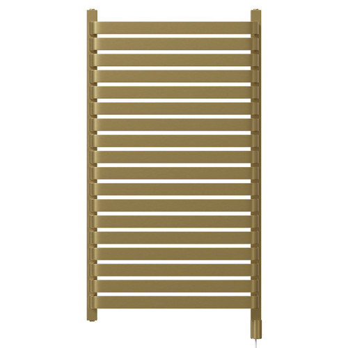 Empire Colore Brushed Brass 1068mm x 600mm Vertical Electric Single Panel Radiator Front View