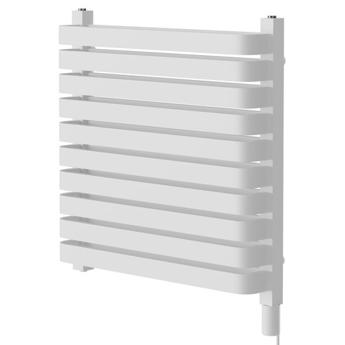 Empire White 600mm x 600mm Vertical Electric Double Panel Radiator Right Hand View