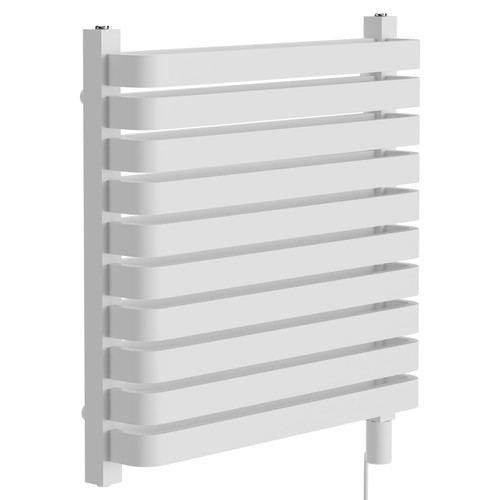 Empire White 600mm x 600mm Vertical Electric Double Panel Radiator Left Hand View