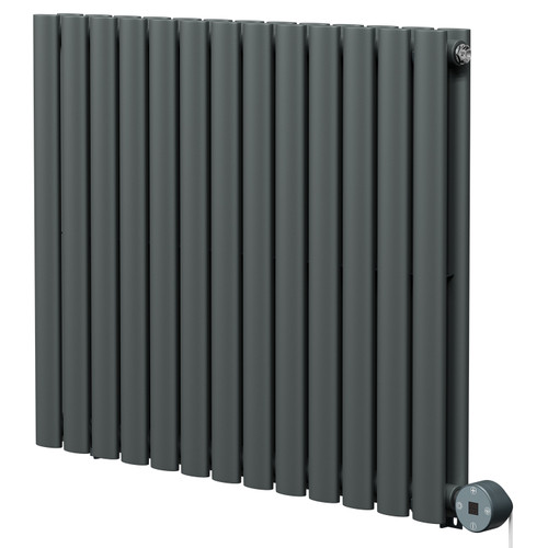 Boone Anthracite 600mm x 780mm Horizontal Digital Thermostatic Electric Double Panel Radiator Right Hand View