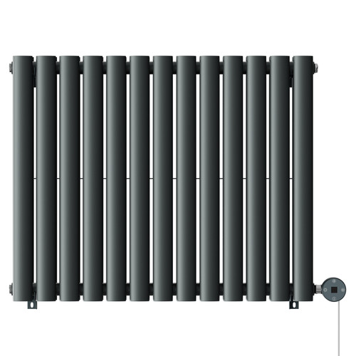 Boone Anthracite 600mm x 780mm Horizontal Digital Thermostatic Electric Double Panel Radiator View from Front