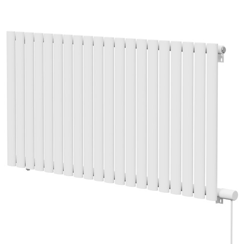 Boone White 600mm x 1200mm Horizontal Electric Single Panel Radiator Right Hand View