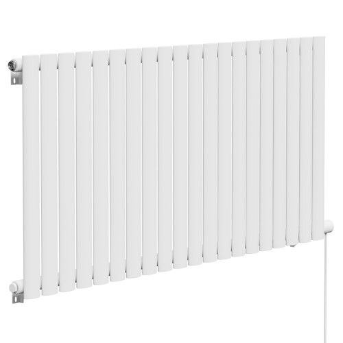 Boone White 600mm x 1200mm Horizontal Electric Single Panel Radiator Left Hand View