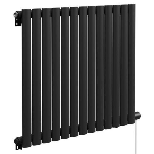 Boone Colore Matt Black 600mm x 780mm Horizontal Electric Single Panel Radiator Left Hand View