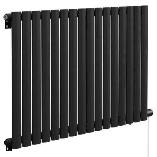 Boone Colore Matt Black 600mm x 960mm Horizontal Electric Single Panel Radiator Left Hand View