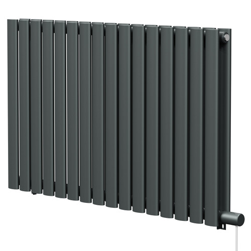 Boone Anthracite 600mm x 960mm Horizontal Electric Double Panel Radiator Right Hand View