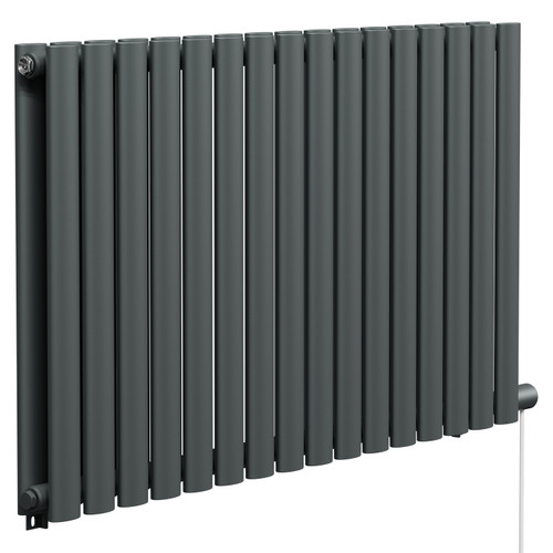 Boone Anthracite 600mm x 960mm Horizontal Electric Double Panel Radiator Left Hand View