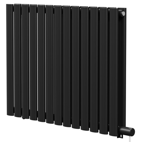 Boone Colore Matt Black 600mm x 780mm Horizontal Electric Double Panel Radiator Right Hand View