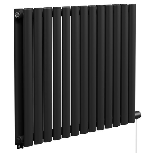 Boone Colore Matt Black 600mm x 780mm Horizontal Electric Double Panel Radiator Left Hand View