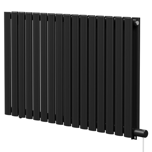 Boone Colore Matt Black 600mm x 960mm Horizontal Electric Double Panel Radiator Right Hand View