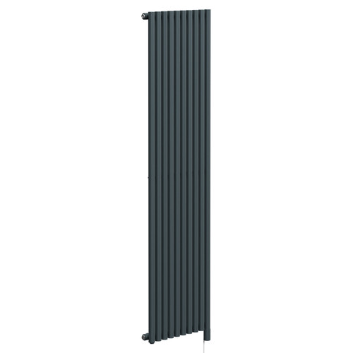 Sinclair Anthracite 1800mm x 495mm Vertical Single Panel Electric Radiator Left Hand View