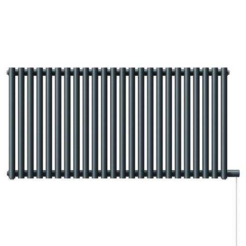 Sinclair Anthracite 600mm x 1195mm Horizontal Single Panel Electric Radiator View from Front
