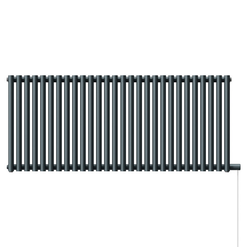 Sinclair Anthracite 600mm x 1395mm Horizontal Single Panel Electric Radiator View from Front