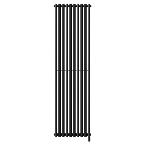 Sinclair Colore Matt Black 1800mm x 495mm Vertical Single Panel Electric Radiator View from Front