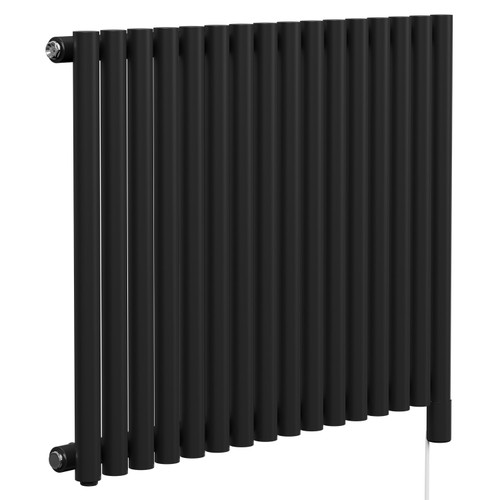 Sinclair Colore Matt Black 600mm x 795mm Horizontal Single Panel Electric Radiator Left Hand View