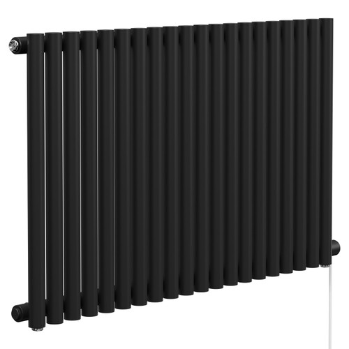 Sinclair Colore Matt Black 600mm x 995mm Horizontal Single Panel Electric Radiator Left Hand View