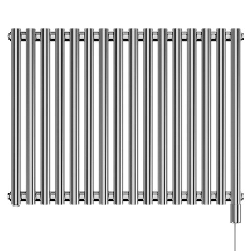 Sinclair Chrome 600mm x 795mm Horizontal Single Panel Electric Radiator View from Front
