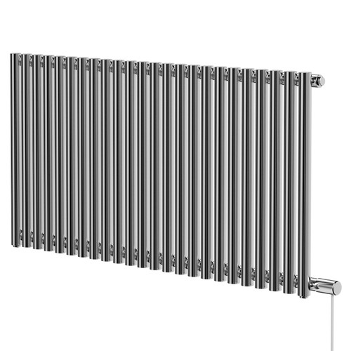Sinclair Chrome 600mm x 1195mm Horizontal Single Panel Electric Radiator Right Hand View