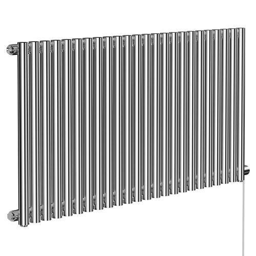 Sinclair Chrome 600mm x 1195mm Horizontal Single Panel Electric Radiator Left Hand View