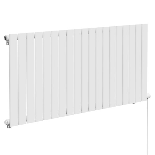 Hudson White 600mm x 1440mm Horizontal Electric Single Panel Radiator Left Hand View