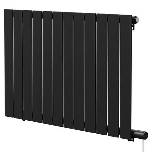 Hudson Colore Matt Black 600mm x 908mm Horizontal Electric Single Panel Radiator Right Hand View