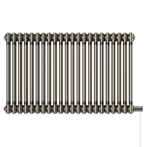 Colosseum Raw Metal 600mm x 988mm Horizontal Electric Double Column Radiator View from Front