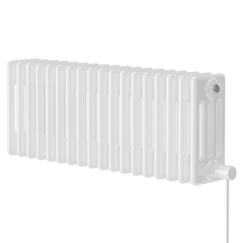 Colosseum White 300mm x 812mm Horizontal Electric Quadruple Column Radiator Right Hand View