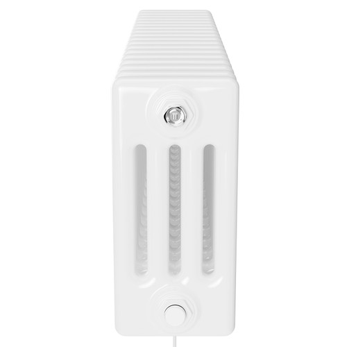 Colosseum White 300mm x 812mm Horizontal Electric Quadruple Column Radiator Side View