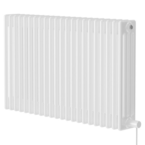 Colosseum White 600mm x 988mm Horizontal Electric Quadruple Column Radiator Right Hand View