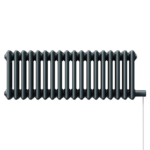 Colosseum Anthracite 300mm x 812mm Horizontal Electric Quadruple Column Radiator View from Front