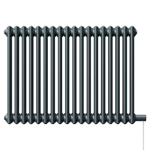 Colosseum Anthracite 600mm x 812mm Horizontal Electric Double Column Radiator View from Front
