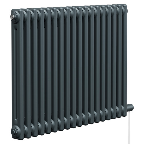 Colosseum Anthracite 600mm x 812mm Horizontal Electric Double Column Radiator Left Hand View
