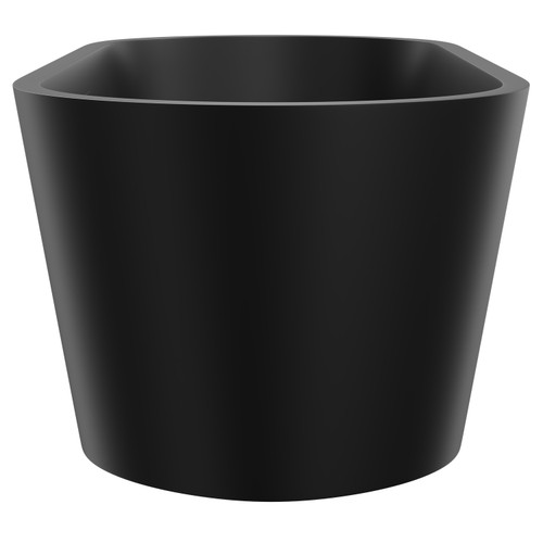 Genoa Matt Black 1700mm x 800mm Double Ended Freestanding Bath with Black Waste View from Side