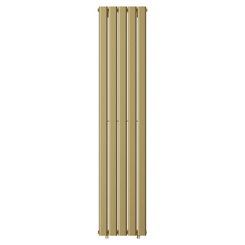 Hudson Colore Brushed Brass 1800mm x 376mm Vertical Single Panel Radiator View from Front