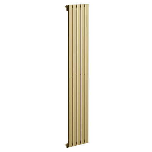 Hudson Colore Brushed Brass 1800mm x 376mm Vertical Single Panel Radiator Left Hand View