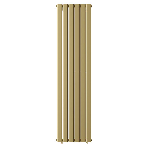 Hudson Colore Brushed Brass 1800mm x 452mm Vertical Single Panel Radiator View from Front