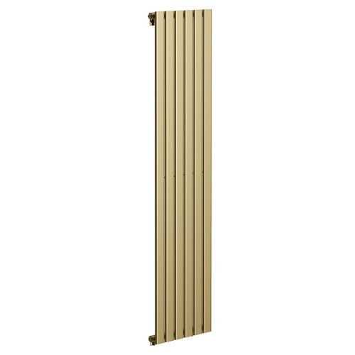 Hudson Colore Brushed Brass 1800mm x 452mm Vertical Single Panel Radiator Left Hand View