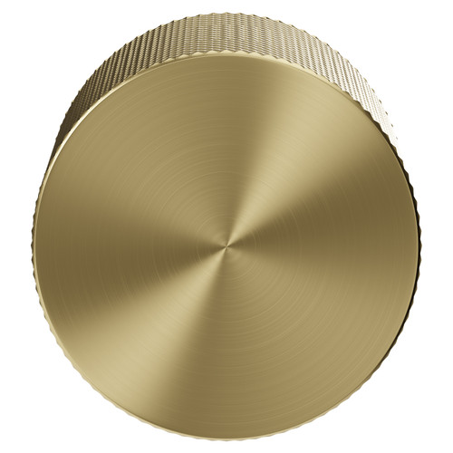 Cedar Brushed Brass 30mm Knurled Knob Furniture Handle View from Front