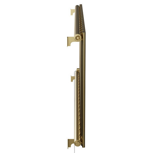 Hudson Colore Brushed Brass 600mm x 1440mm Horizontal Digital Thermostatic Electric Single Panel Radiator Side View