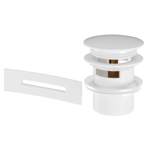 White Retro Fit Overflow and Waste for Parma, Verna, Palermo, Genoa, Monroe and Perugia Baths Right Hand View