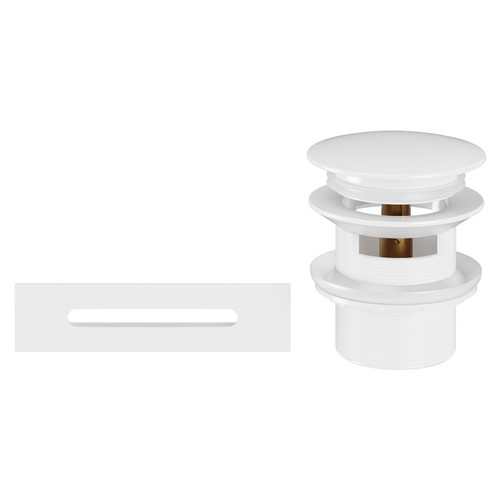 White Retro Fit Overflow and Waste for Salerno and Como Freestanding Baths View from Front
