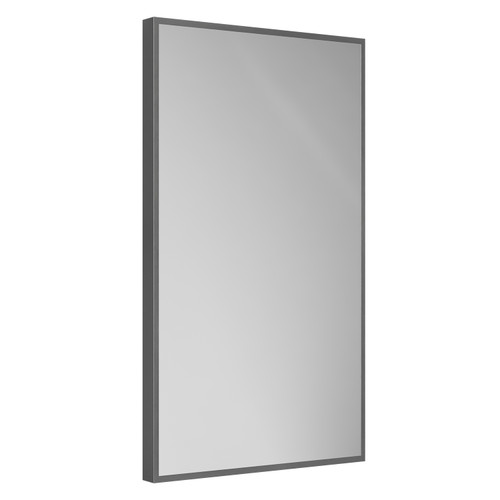 Brandon Colore Gunmetal Grey Aluminium Framed 400mm x 700mm Mirror Left Hand View