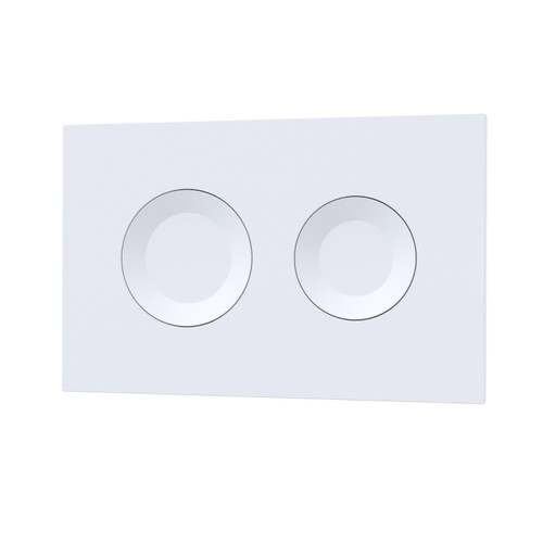 Nuie Matt White Ceramic Dual Flush Plate with Round Push Buttons - XTY009PR1 Main Image