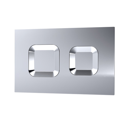 Nuie Chrome Dual Flush Plate with Square Push Buttons - XTY009PS Main Image