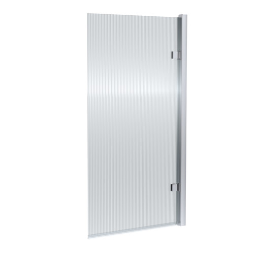 Nuie Pacific Chrome 830mm Hinged Square Straight Fluted Bath Screen - NSSQ7FL Main Image