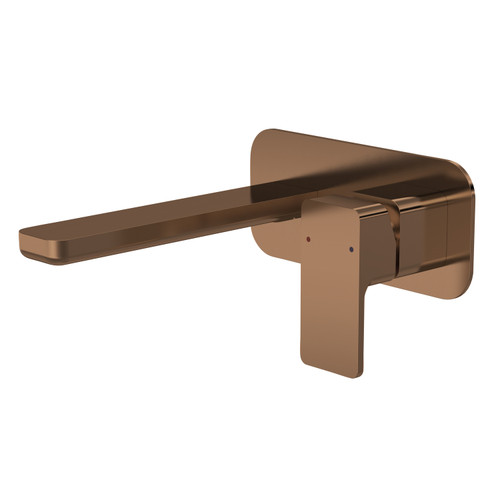 Nuie Windon Brushed Bronze Wall Mounted 2 Tap Hole Basin Mixer with Plate - WIN1528 Main Image