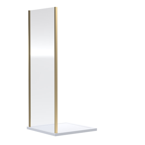 Nuie Rene Brushed Brass 800mm x 1900mm Shower Side Panel - SMSP80BB-E6 Main Image