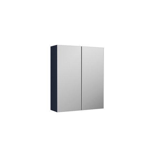 Nuie Arno Satin Midnight Blue 600mm 2 Door Mirrored Cabinet - OFF2917 Main Image